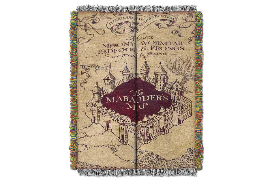 Northwest Harry Potter Woven Tapestry Throw Blanket, Designer Home Décor, Modern, Unique Gift, 48" x 60", Marauder's Map