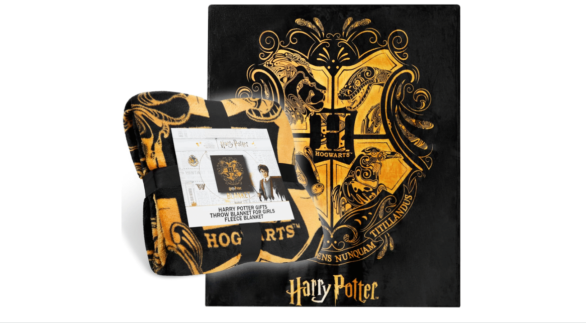 Harry Potter Fleece Throw Blanket Soft Cozy Bed Blanket Hogwarts Bedroom Decor Plush Comforter 59" x 51" for Bedroom Travel Gifts for Kids