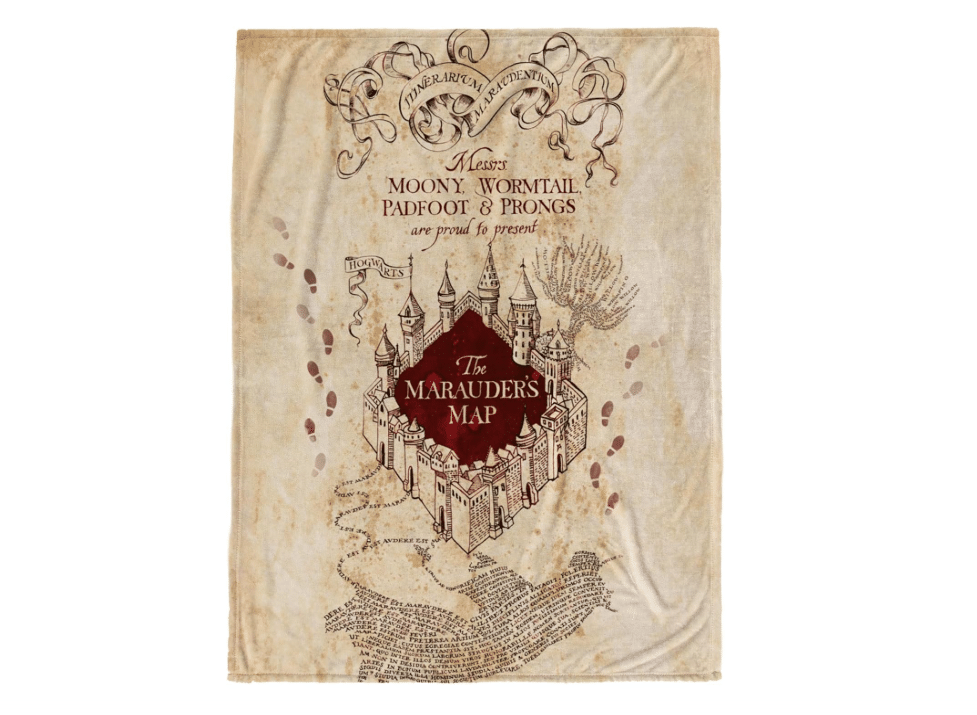 Harry Potter Marauders Map Kids Throw Blanket 50x70 (Officially Licensed) | Super Soft Cozy Lightweight Fleece, Hogwarts Map Design, Machine Washable, Gift...
