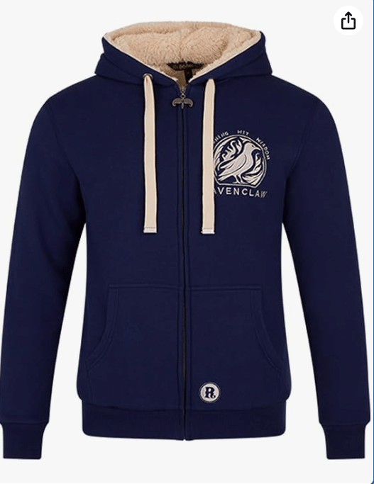 Harry Potter Ravenclaw Fleece Hoodie, Blue, Large
