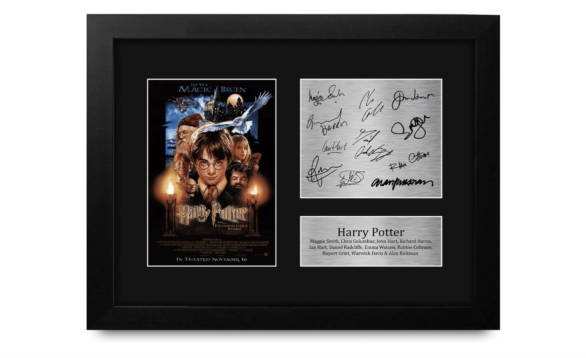 HWC Trading Cast Daniel Radcliffe, Emma Watson Framed Gifts Printed Signed Autograph Picture for Movie Memorabilia Fans - US Letter Size