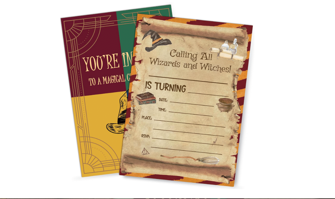 Magical Wizard Birthday Party Invitations with Envelopes for Boys 20 Pcs | 4X6in Double-sided fill-in Cards Ideal for Halloween Wizard-themed Parties... 