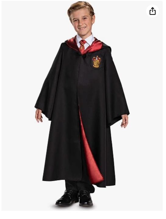 Harry Potter Robe, Official Hogwarts Wizarding World Costume Robes, Deluxe Kids Size Dress Up Accessory 