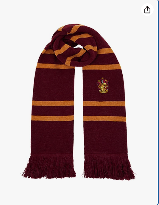 Harry Potter Knitted Scarf, House Colors with Crest Design 