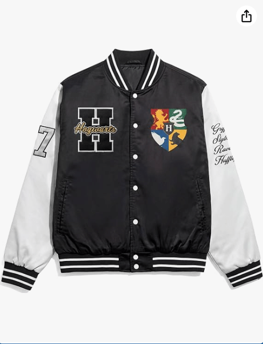 Fifth Sun Men's Harry Potter Men's Hogwarts Letterman Script Varsity Jacket
